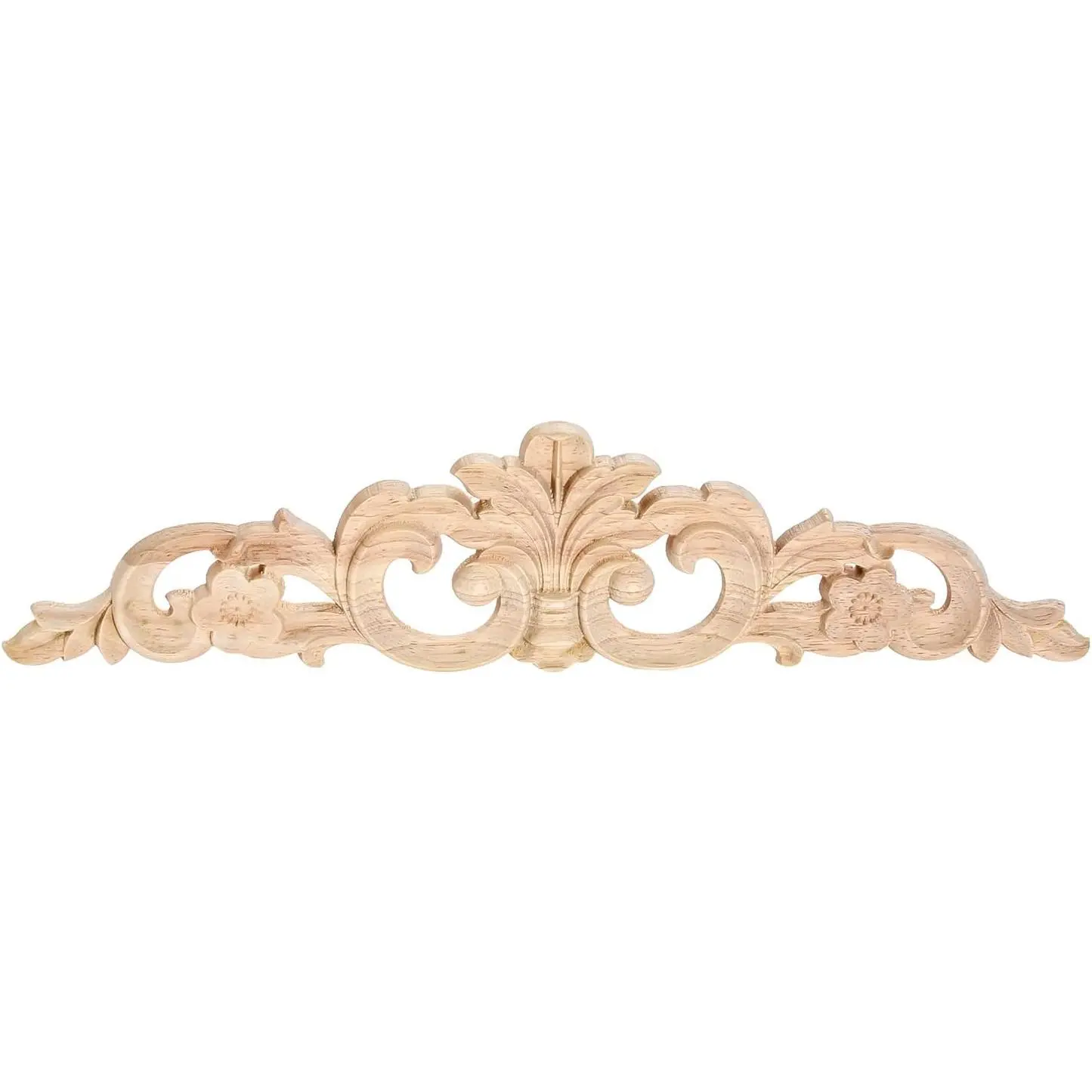 1 count  Carved Appliques Long Wooden Carving Onlays  for Furniture | Clear Carved Woodcarving  for Stairs Mantel Fireplace Wall Door Dresser Cabinet Closet Wardrobe 20x5cm/7.87"x1.97"