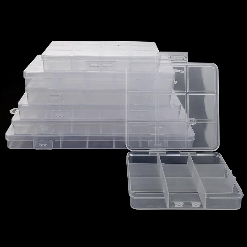 Transparent Storage Container Jewelry Box Clear Plastic Organizer Box Empty Earring Storage Organizer Display Case for Beads