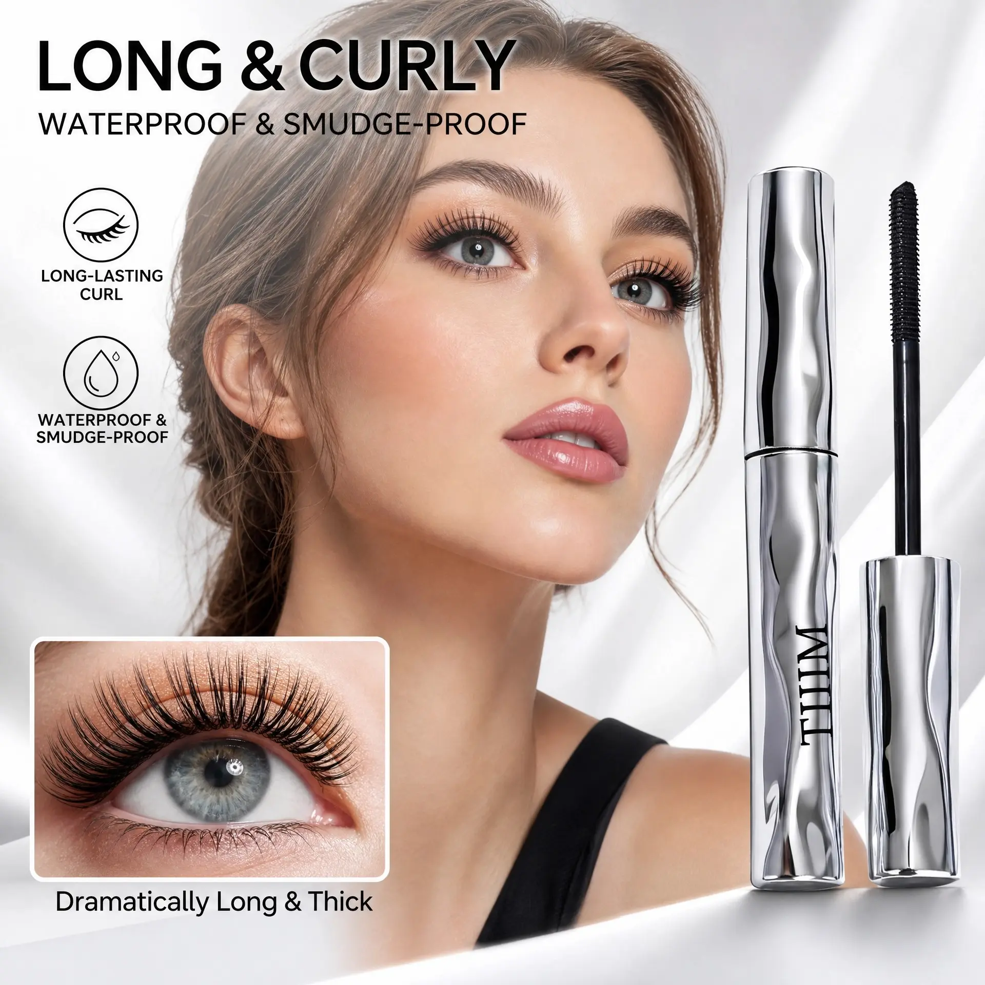 Precision Brush Mascara For Length Curl & Volume, Capture Tiny Lashes For Spiky Look, Light Texture For Beginner Daily Makeup