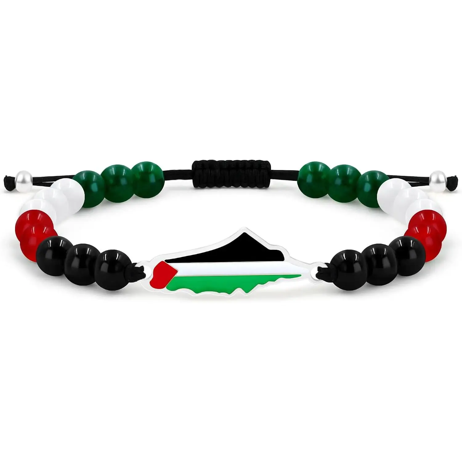 Palestinian Beaded Bracelet, Adjustable Faith Wristband, Symbolic Arabic Calligraphy, Engraved Patriotic  for Women, Solidarity  YA5883
