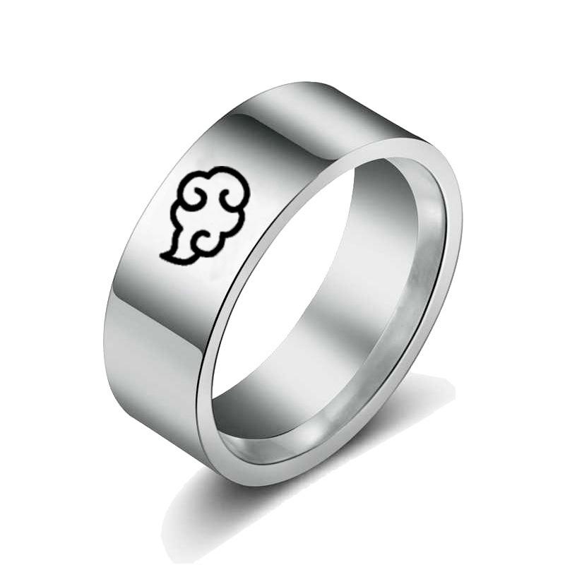 Anime Jewelry Ring Akatsuki Cloud Ring Stainless Steel 4 Color Finger Ring For Women Men Accessories