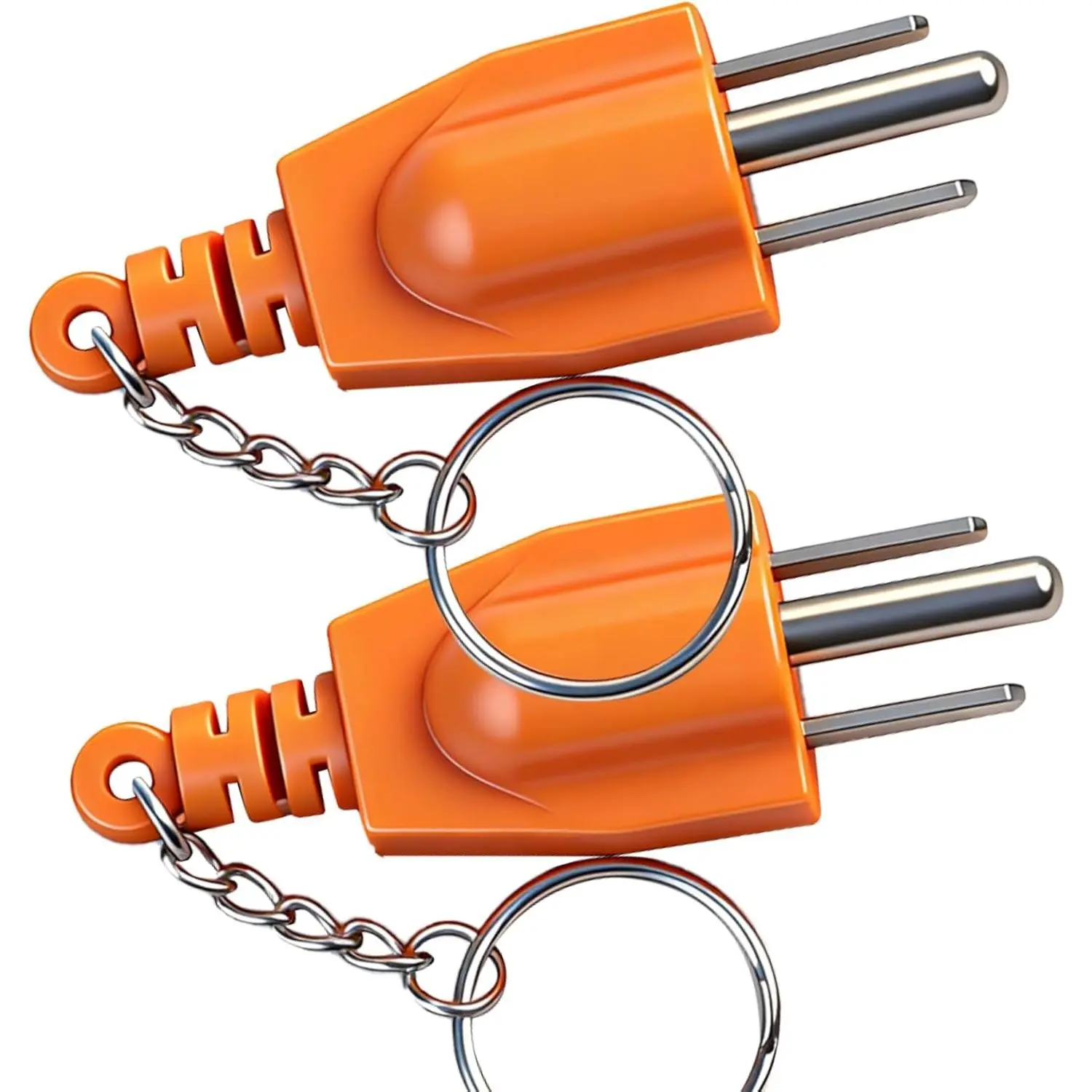 2 Pack Generator Grounding Plug for Portable Inverter RV  Open Ground | Neutral Ground Bonding Adapter with , Anti-Loss NEMA 5-15P Surge Protector Accessory for Floating Systems (Orange)