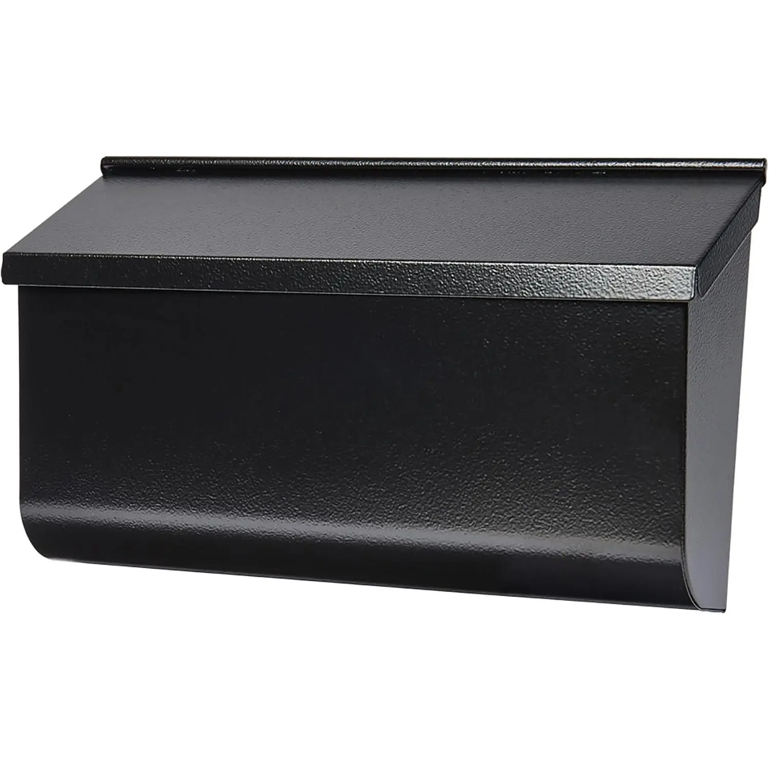 Woodlands™ Wall-Mounted Mailbox for Outside, Rust-Resistant Galvanized Steel Metal Medium Mail Box, Textured Black Modern Wall Mailbox