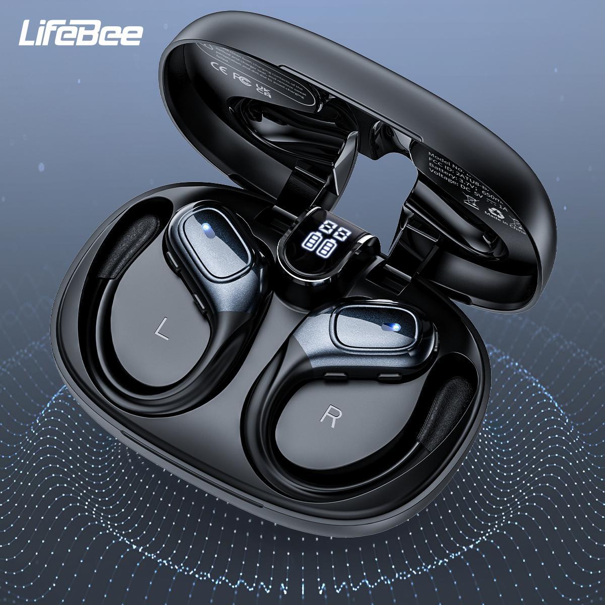 LIFEBEE TWS In-ear Design Wireless BT Earphone, Waterproof Wireless Earbuds with Ear Tip Covers, BT Headphones for iOS & Android