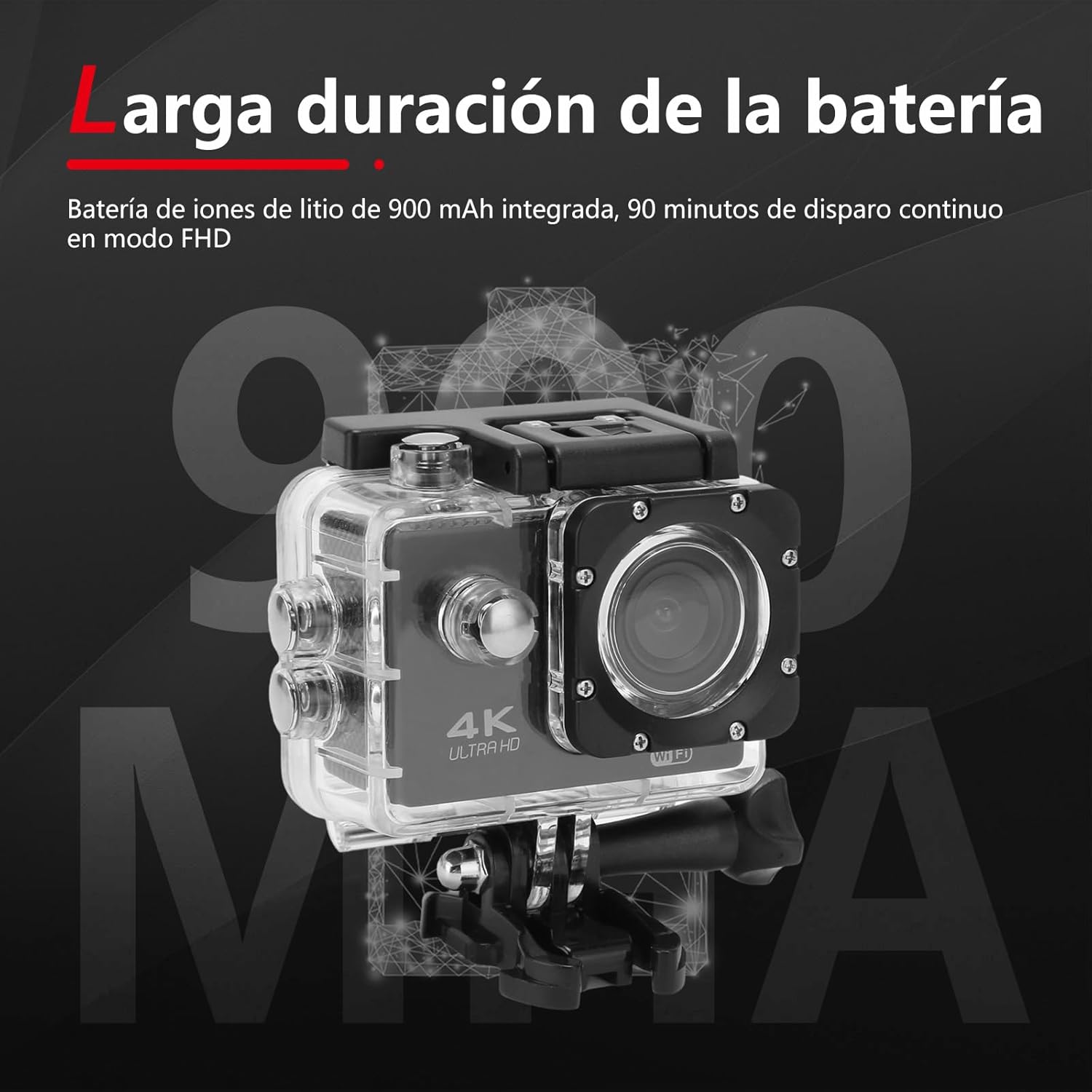 Sanpyl 4K 30FPS 16MP Action Camera, Ultra HD 30M Underwater Sports Camera with 2.0 Inch Screen, 170 Degree Wide Angle, for Swimming