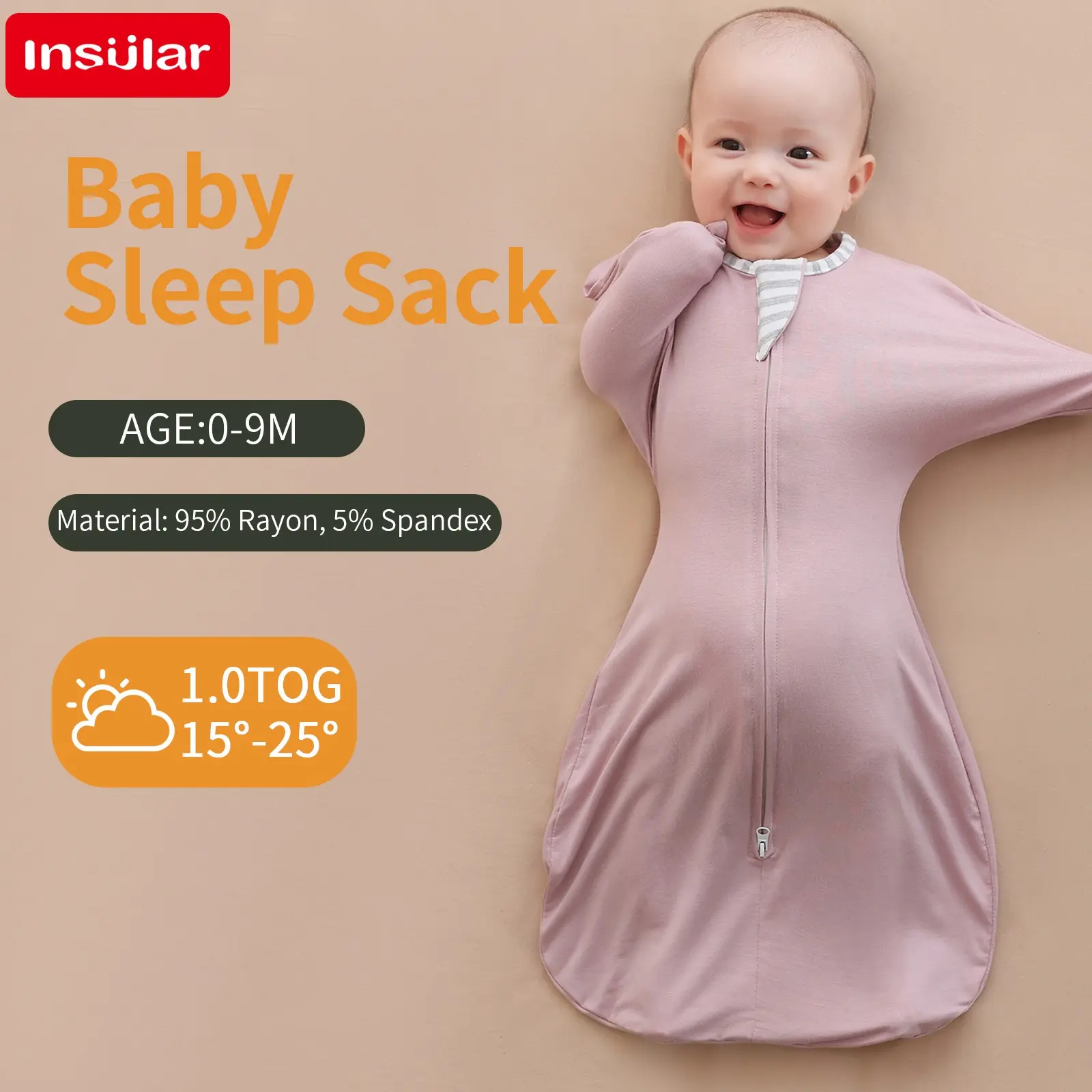 Modal High Elastic Baby Sleep Bag, Anti-Jump Swaddle Blanket, Newborn Wrap, Infant Sleeping Bag, Prevents Kicking, Comfortable & Safe