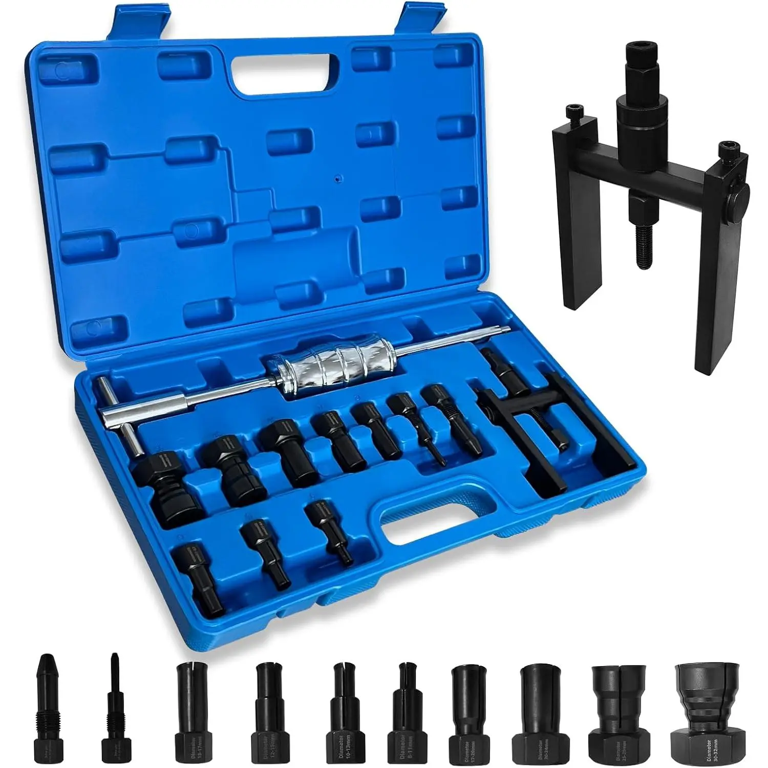 Motorcycle Blind Hole Bearing Puller Hammer Puller Set, Pilot Insert Inner Bearing Puller with Collets