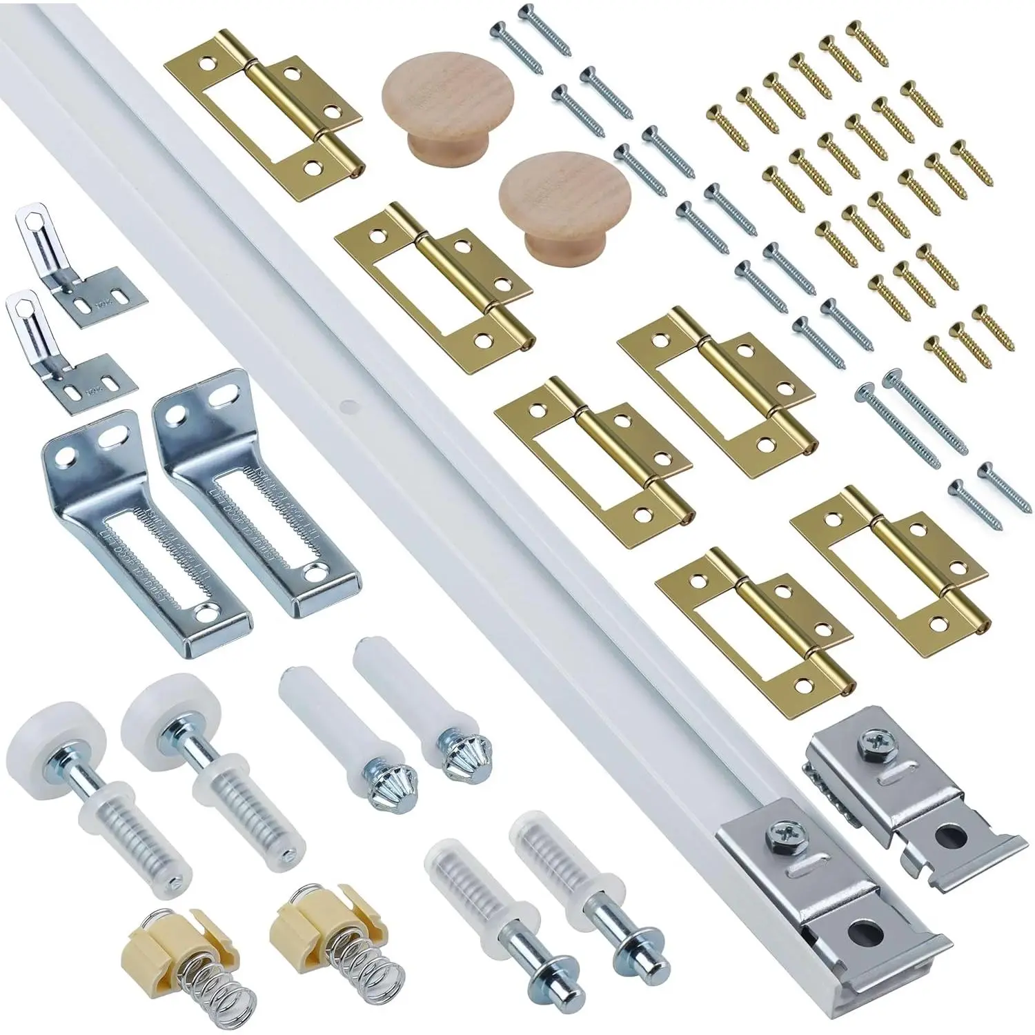 48-Inch Bifold Closet Door Track Hardware Kit Folding Door Hardware Repair Replacement Tool Kit