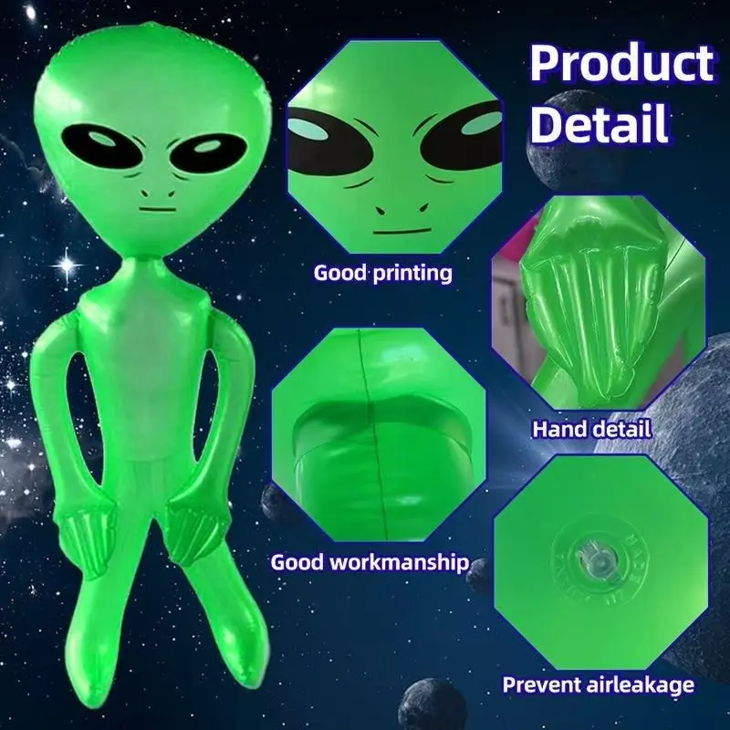 Halloween Balloon New Thick PVC Inflatable Alien Halloween Bar Decor, Festive Trendy Cartoon Air Mold, Alien Figure, Perfect for Parties