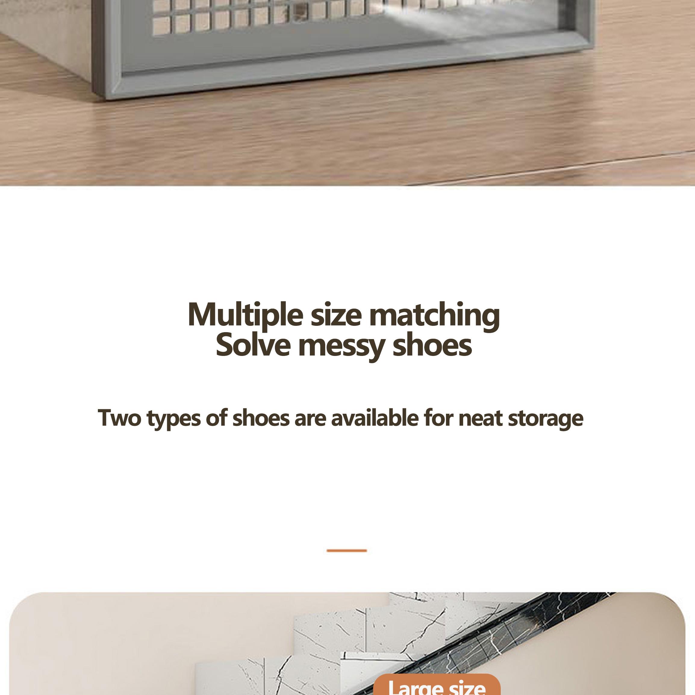 6/12/18/24 pcs Large Capacity Thickened Transparent Plastic Shoe Boxes With Clip-On Lid - Foldable, Stackable, Space-Saving Storage Organizer For Multipurpose Use In Entryway, Bedroom, Home, Dorm, Etc - Easy To Assemble,shoe cabinet storage