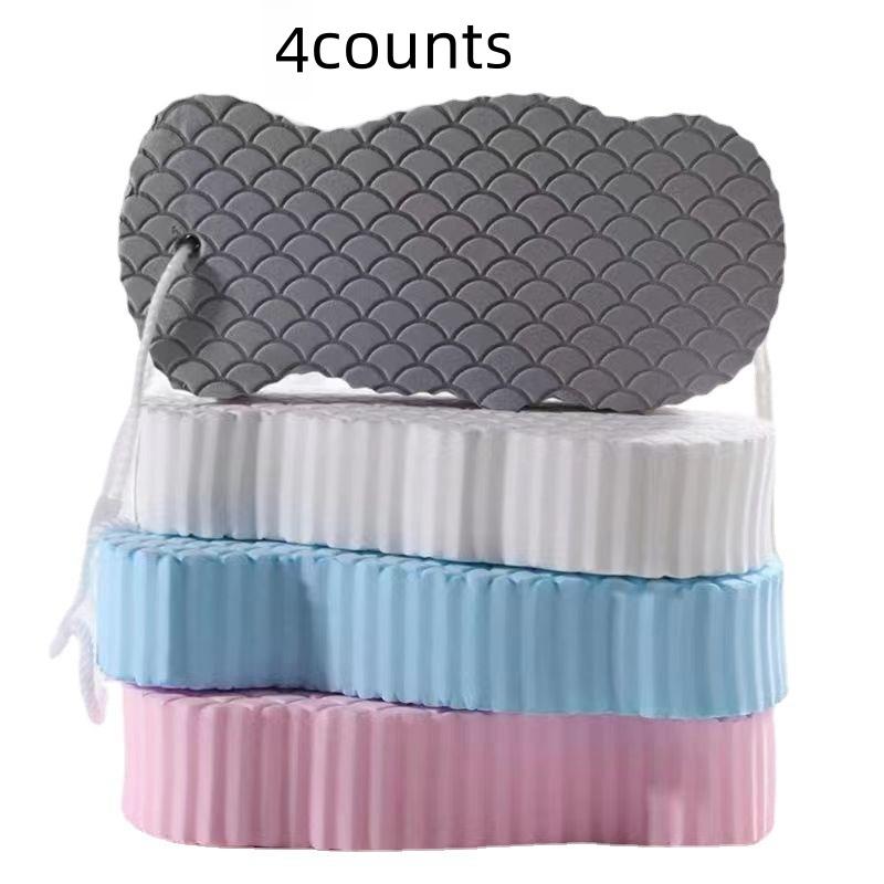 Double-sided Bath Sponge, 4 Counts/set Exfoliating Bath Tool, Exfoliating Body Scrubber, Body Dead Skin Remover for Home Bathroom Vacation Dormitory Salon