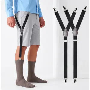 2-Pack Shirt Stays for Men, Adjustable Elastic Dress Shirt Garters with Strong Non-Slip Clips, Comfortable All-Day Hold