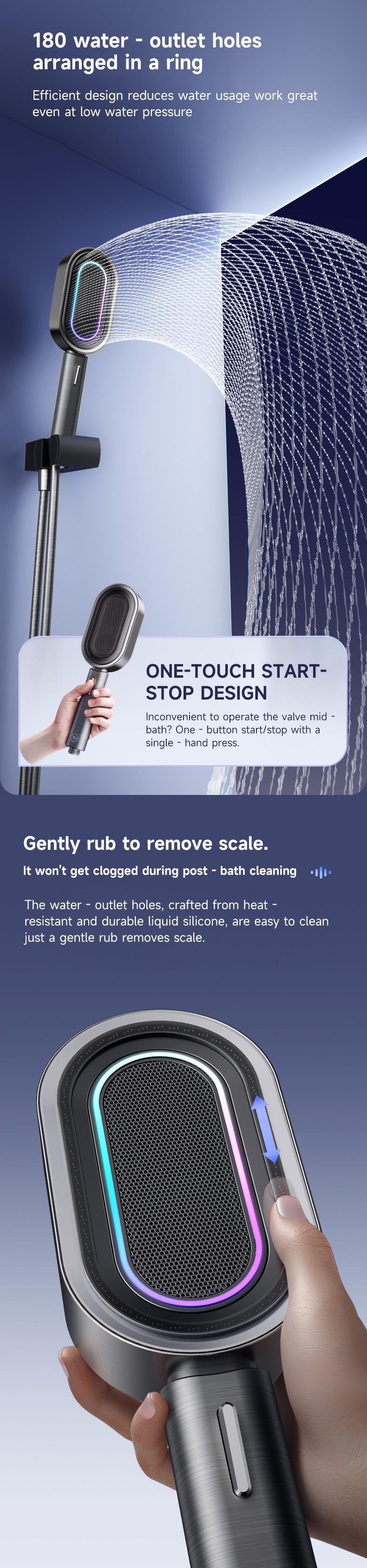 Must-Have for Bathroom Karaoke, Shower Head with Detachable Bluetooth Speaker, IPX7 Waterproof + Call Function, 7-Hour Battery Life + Type-C Fast Charging, Thoughtful Gift, Karaoke Showerhead, Detachable Karaoke Machine