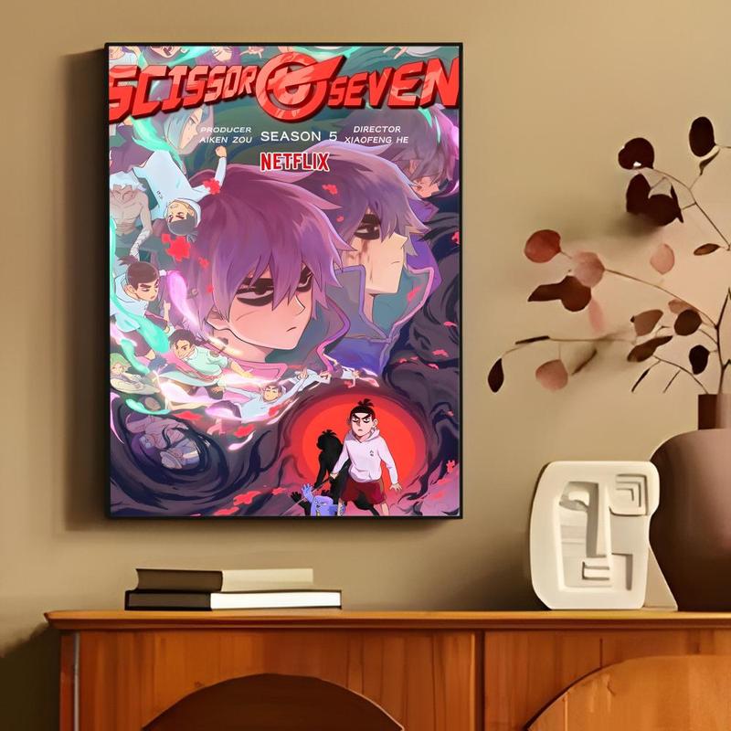 Chinese Action Comedy Scissor Seven Season Poster Waterproof Moisture-Proof Scratch-Resistant Durable HD Self-Adhesive Poster For Living Room Bedroom Cafe Bar Corridor Wall Decor & Gifting
