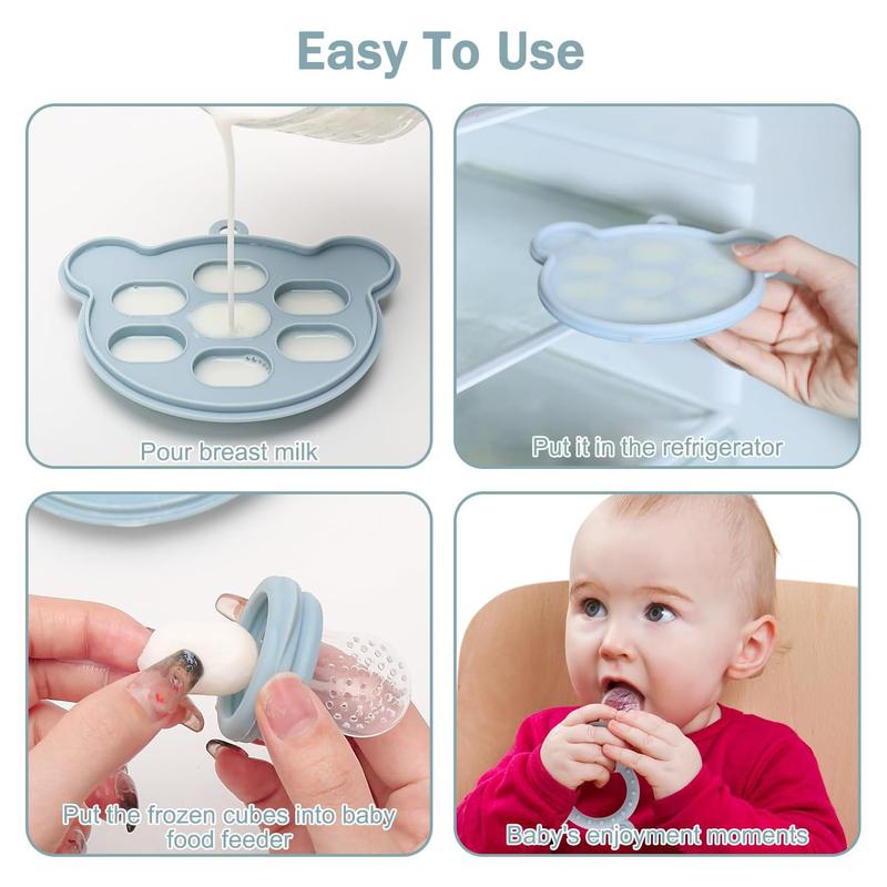 Baby Feeding Set Silicone Smiley Face Plate, Snail Bowl, Bear Food Box, Bib, Cup, Forks, BPA Free Trays, Baby Food Tools for Infants, Cutlery Utensil Sets