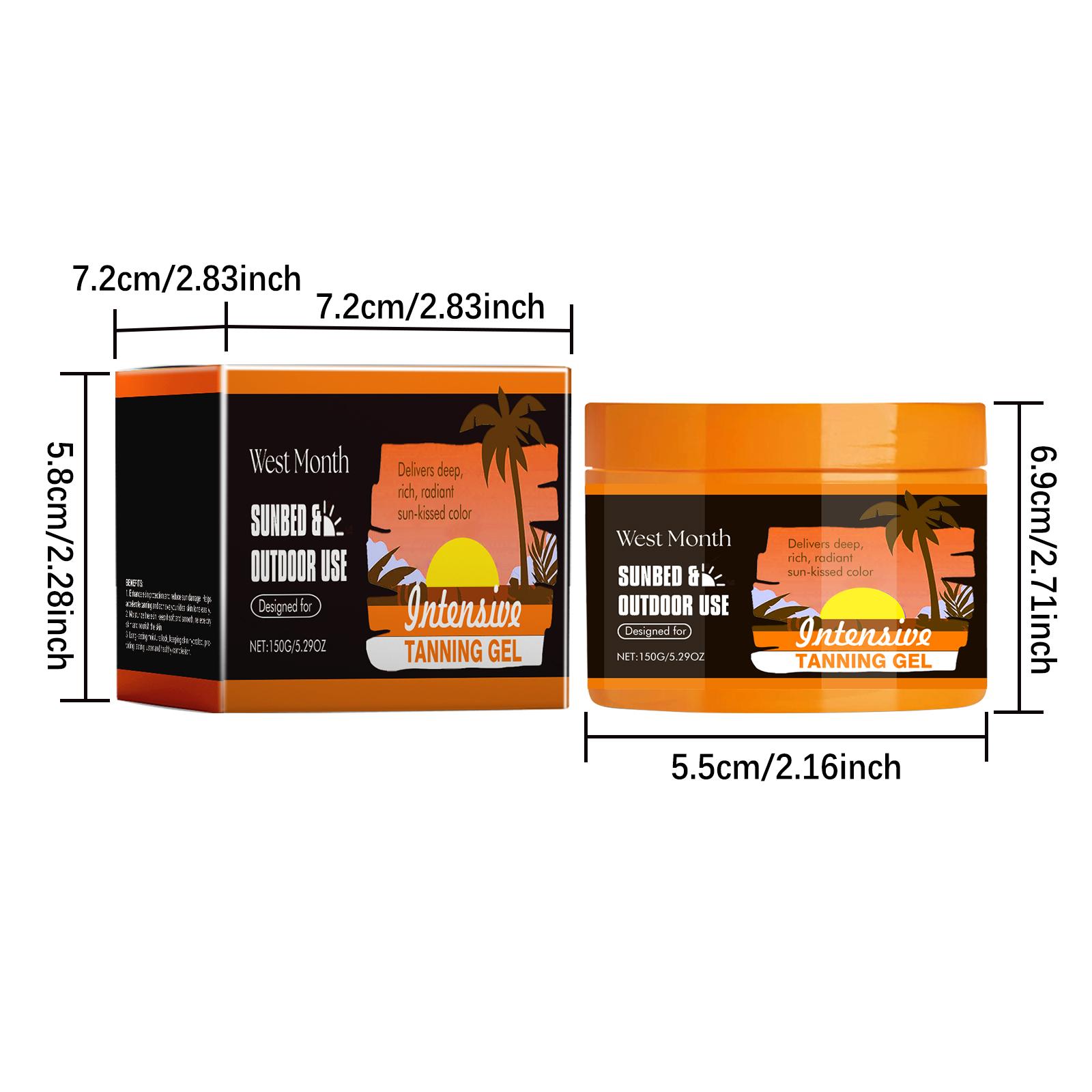 WEST MONTH Intensive Tanning Gel, Carrot & Coconut Extract Accelerated Natural Bronze, Skin Protection & Sun Damage Reduction, Long-Lasting Hydration Lock, Lightweight Non-Greasy Fast Absorbing for All Skin Hydrating balm