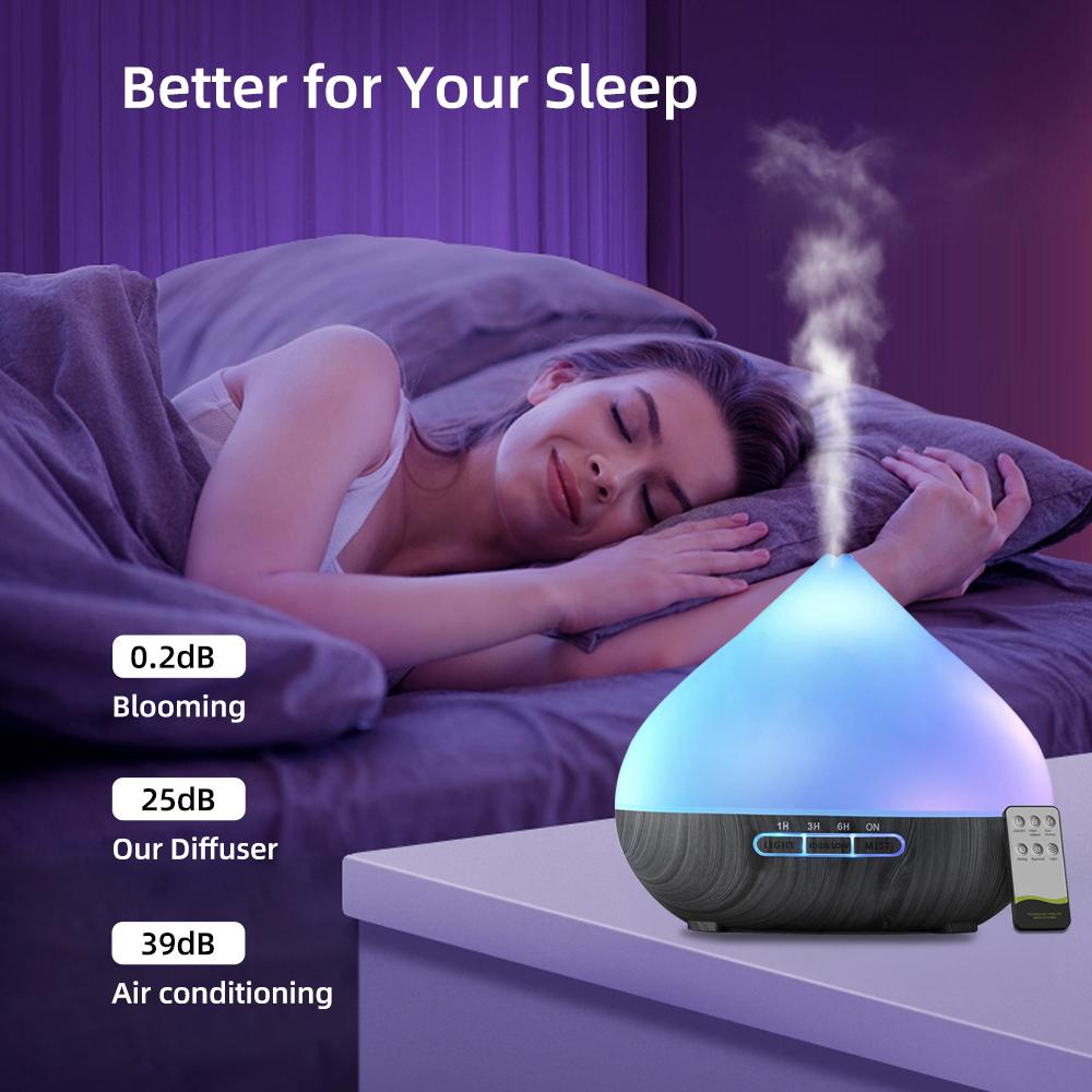 Perfect for Bedroom & Office  500ml Remote Control Aroma Diffuser, Humidifier & Mood Light with 6 Premium Essential Oils