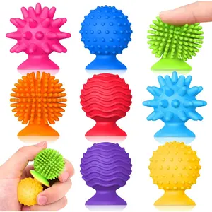 Sensory Fidget Toys Kids Adults: Qquiet Textured Suction Cup Toys for Kids with Autism- Squishy Sensory Toys for Classroom Bath- 8 Pack Calm Down Corner Supplies for Teens- Travel Gifts for Studentsfidget toys