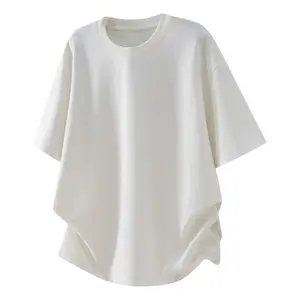 Men's Solid Crew Neck Short Sleeve T-Shirt, Curved Hem with Side Pleats, Skin-friendly Knit Fabric, Breathable Sweat-wicking & Shape Retaining, Versatile Basic Top for Inner or Outer Wear#SummerWins#fathersdaygift