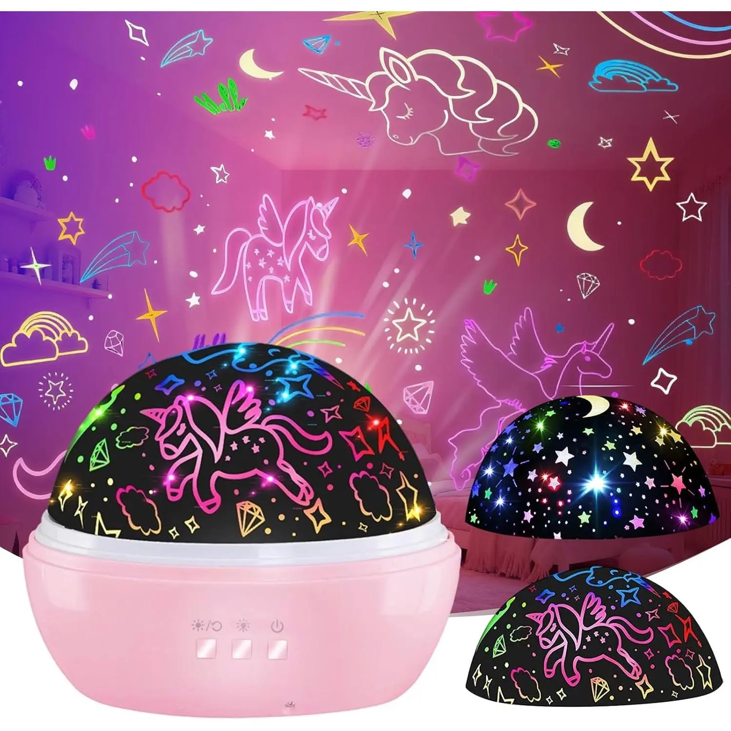 Unicorn Toys Night Light for Toddler Girls,Unicorn Gifts Age 6-8,Unicorns and Starry Night Light Projector for Kids, Birthday Gift for 3-10 Year Olds Girls