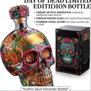 New Skull Whiskey Bottle, 350ML Skull Decanter, Creative Decorative Piece, Unique Whiskey Glassware, Perfect Gift Idea