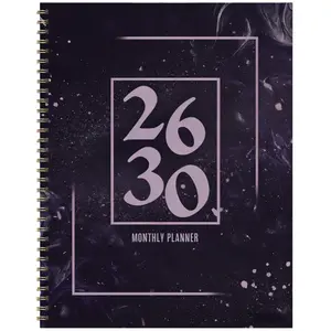 2026-2030 Monthly Planner/Calendar - January 2026 to December 2030, 5-Year Monthly Planner, Purple Gold Theme Cover Design Notebook, Yearly Calendar Planning, Monthly Tabs, 60-Month Calendar, 5.5 x 8.3 inches, Thick Paper, Elastic Cover, Durable Double Wi
