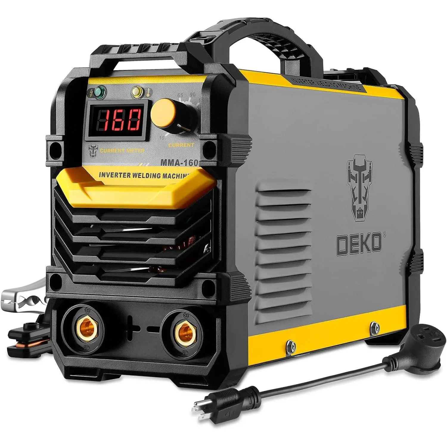 110/220V MMA Welder,160A ARC Welder Machine IGBT Display LCD Hot Start Welder with Electrode Holder,Work Clamp, Input Adapter Cable and Brush