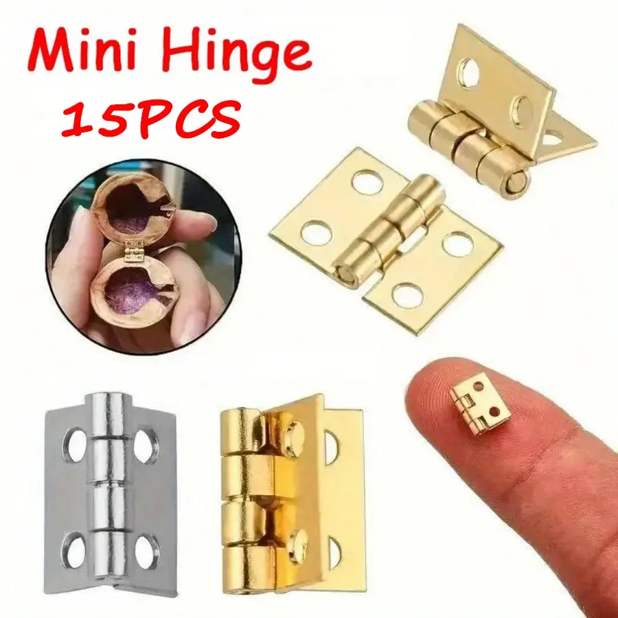 Mini Hinges, Small Interlocking Hinges for Jewelry Boxes, Wooden Chests, Toy Houses, Mini Hardware DIY Craft Accessories, Compact Size