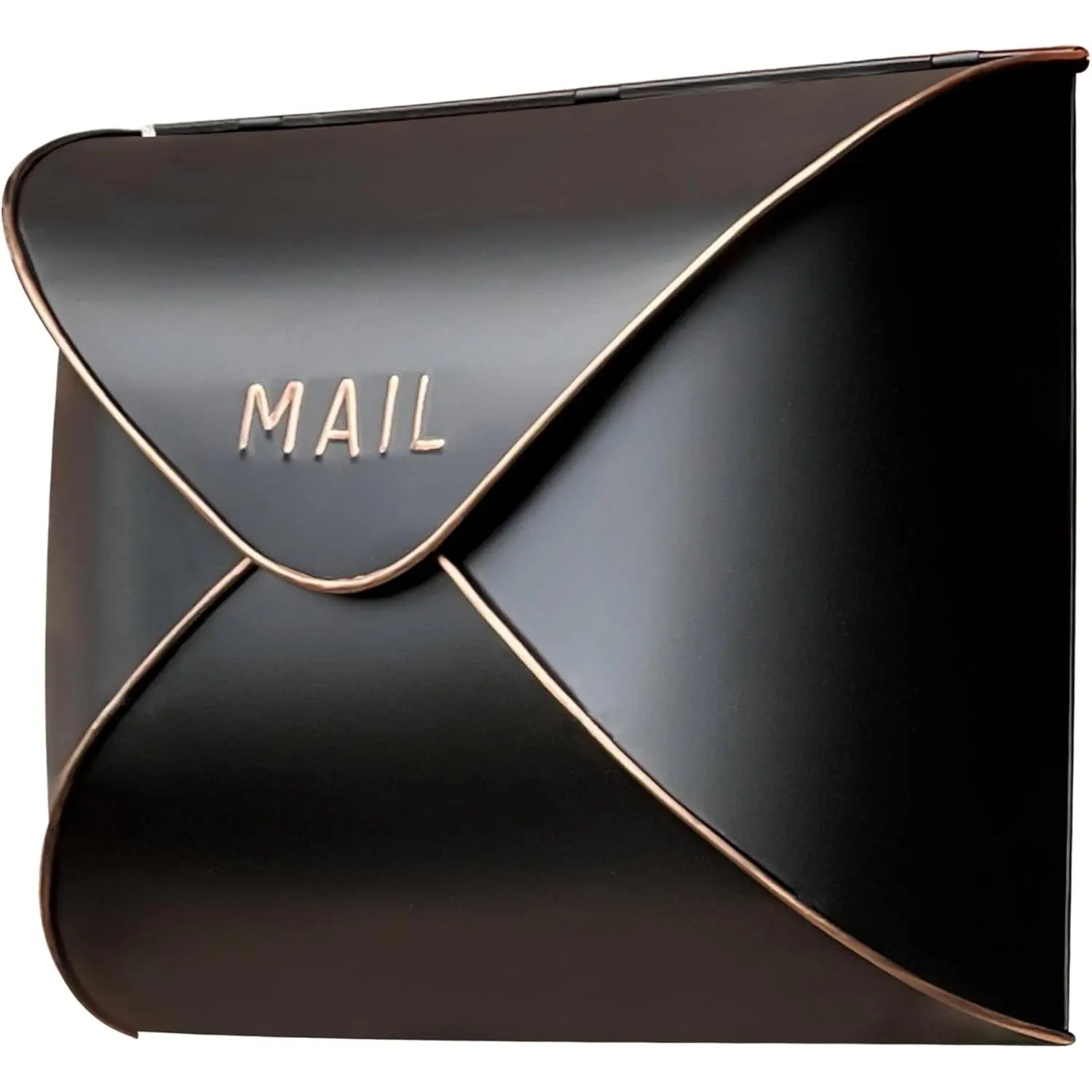 Modern Black Wall Mount Mailbox Waterproof Outdoor Letter Box for Home Front Porch Envelope Storage 11.5 x 9 x 4.5 Inch