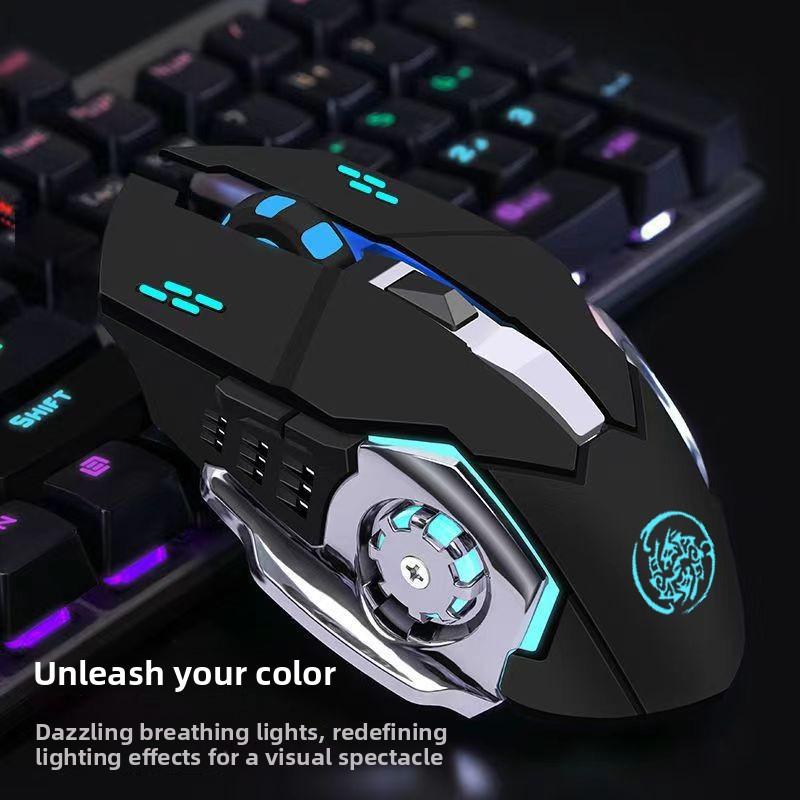 Wired gaming wireless silent mouse, rechargeable Bluetooth ergonomic computer mouse for office use