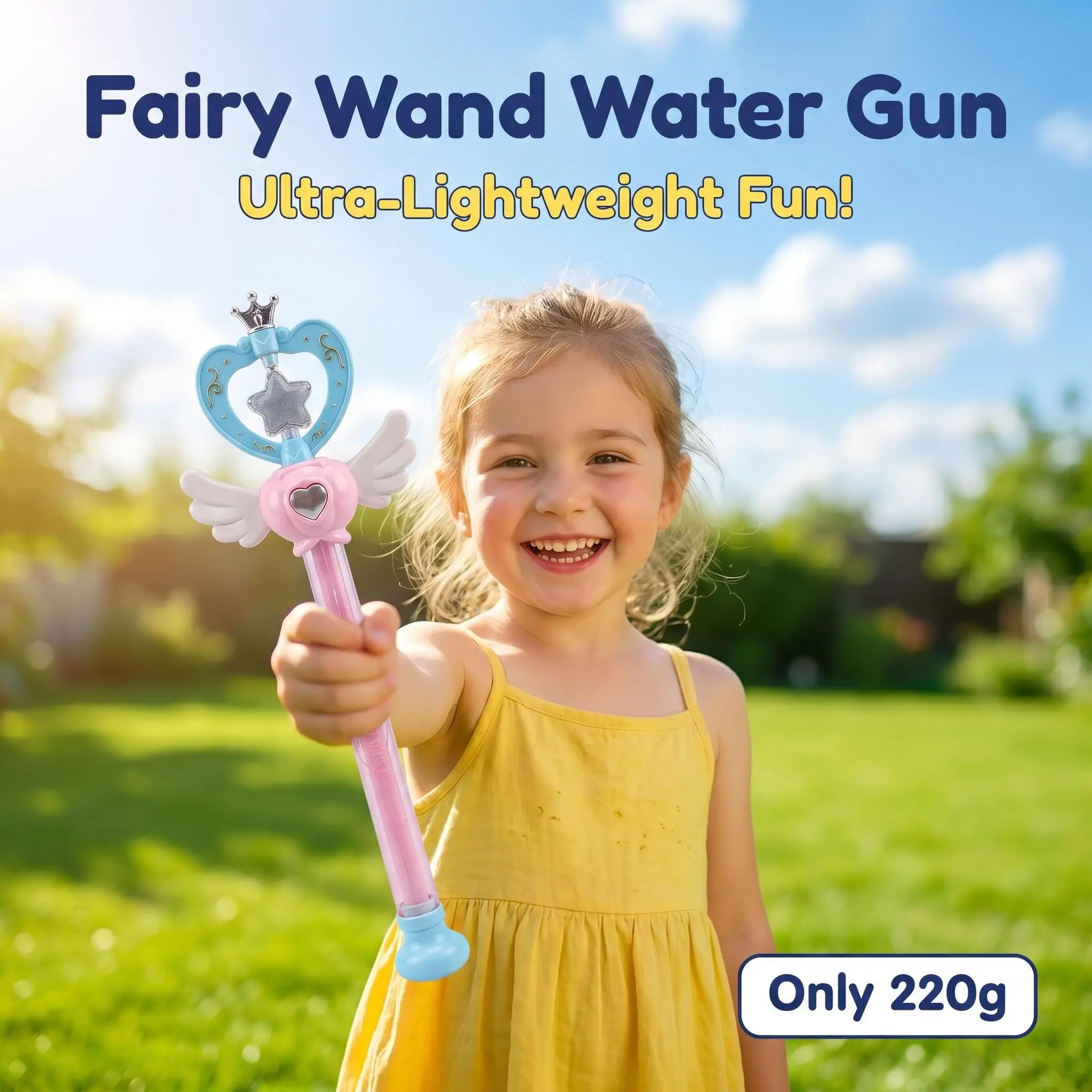 Girl Exclusive Magic Wand Water Gun Toy, Dreamy Heart Fairy Stick, Essential for Summer Outdoor Pool Water Wars Fairy Water Gun, Magic Wand Water Squirter, Princess Water Blaster, Angel Wing Water Toy,Toddler Water Gun, Kids Water Toys for Girls, Girls Su