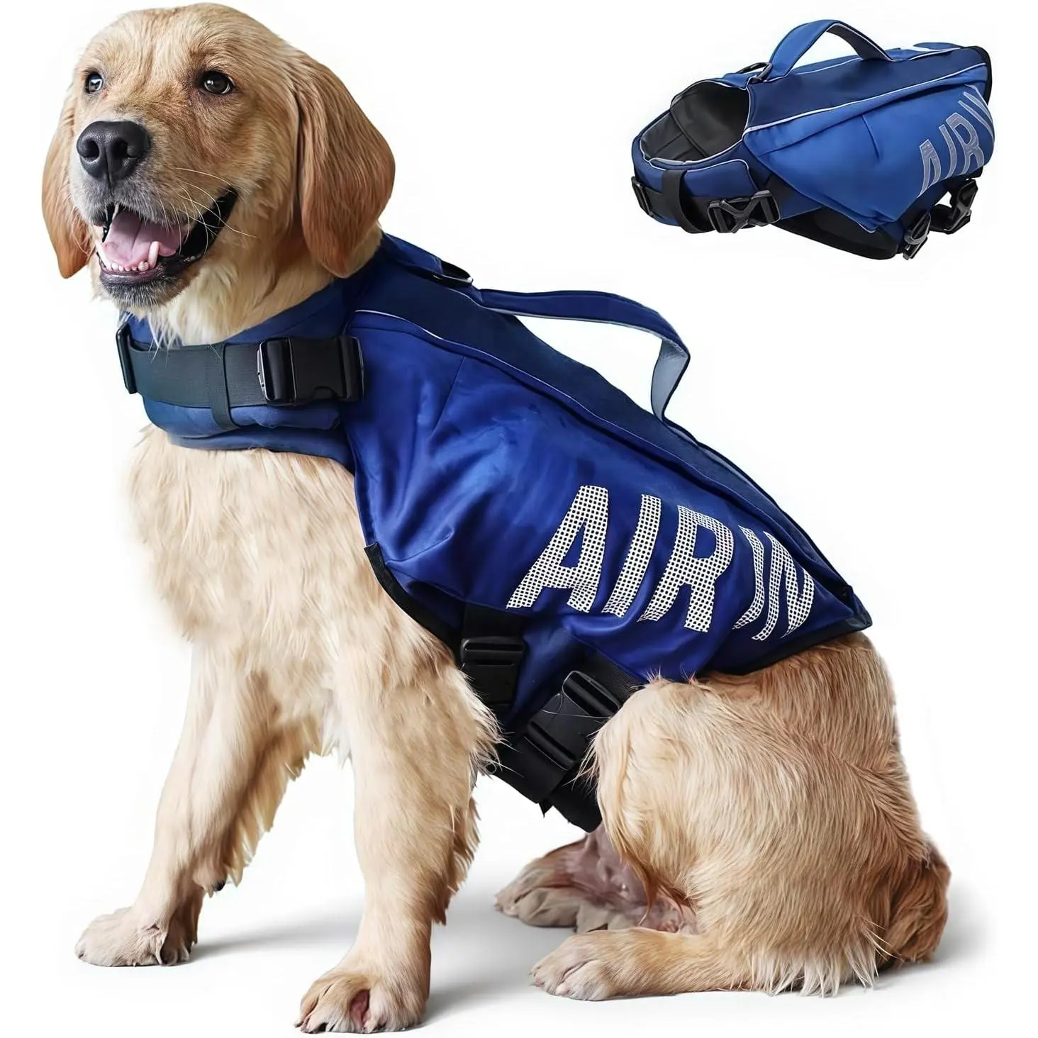 Dog Life Jacket Ripstop Dogs Life Vest for Swimming Boating Dog Safety Vest Adjustable Preserver with High Buoyancy and Durable Rescue Handle for Small,Medium,Large Dogs (Medium)