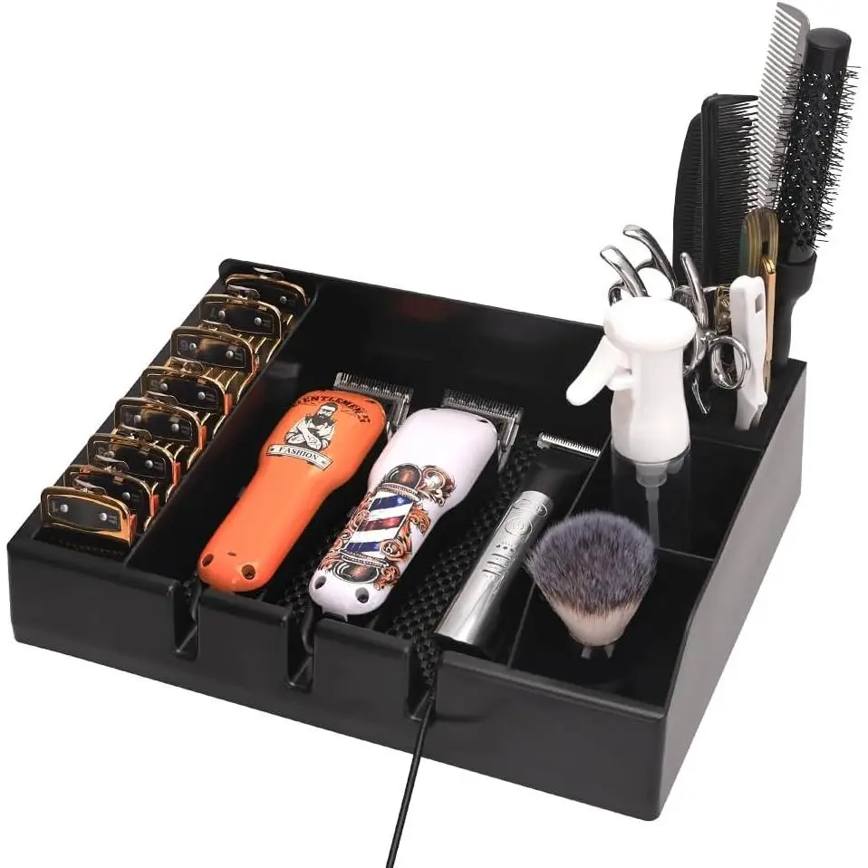 Barber Clippers Tray Station Hair Trimmer Holder Multifunctional Razors Case Stylist Hairdressing Combs Clips  Holder(12.87" X 8.9")