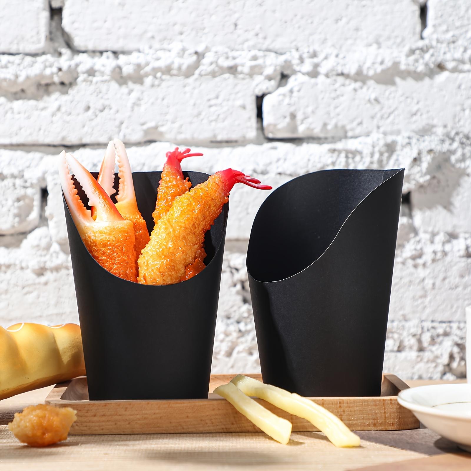 For Banquets, Holidays & Birthday Parties, Portable Handheld Snack Serving Solution, 100 Pack 14oz Black Deli Paper Cones, Ideal for French Fries, Waffle Cones & Snacks, Effortlessly Create Upscale Party Vibe, Disposable Party & Event Supplies