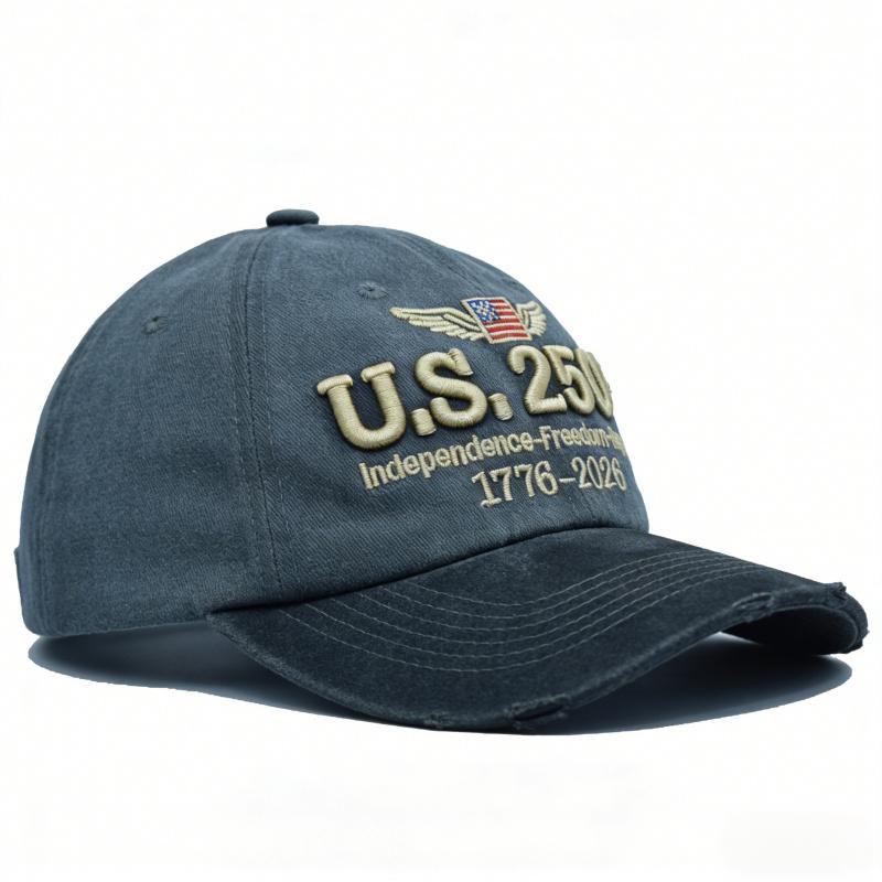 2026 Men's and Women's Embroidered Bald Eagle and 50-Star 13-Stripe Baseball Cap - 250th Anniversary (1776-2026) Embroidery, durable patriotic cap, suitable for history enthusiasts, ideal for April 4th Memorial Day and parades
