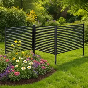 Garvee Set of 2 Garden Space Dividers, 120 x 180 cm Metal Mesh Fence, Stable and Versatile for Garden and Balcony, Plant Trellis, Visual Privacy Protection
