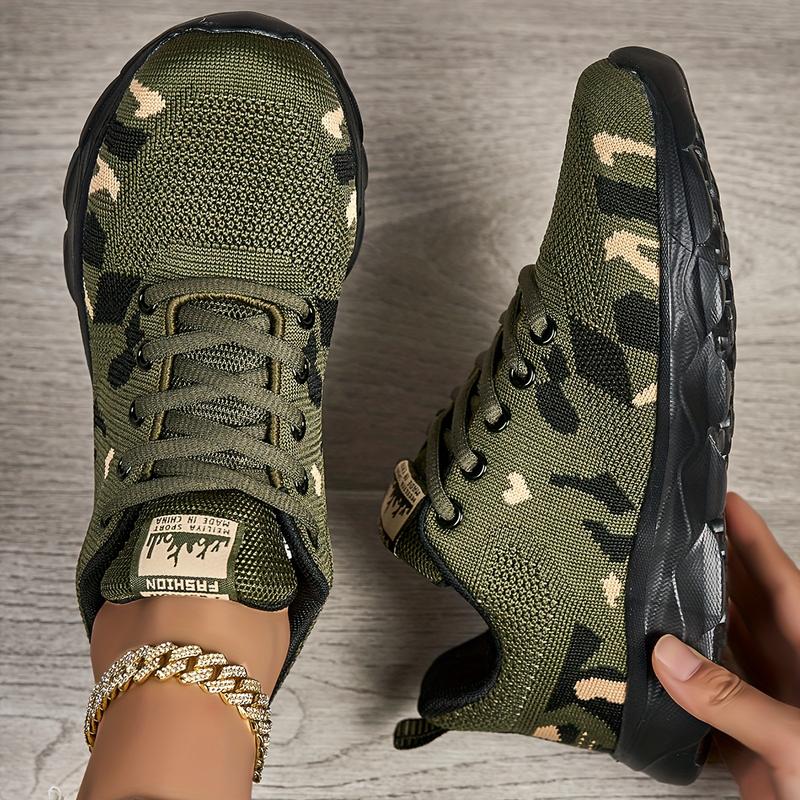 Women'S Camouflage Running Shoes - Lightweight, Breathable, Durable Fabric - Fashionable Lace Up Design Suitable For Outdoor Activities