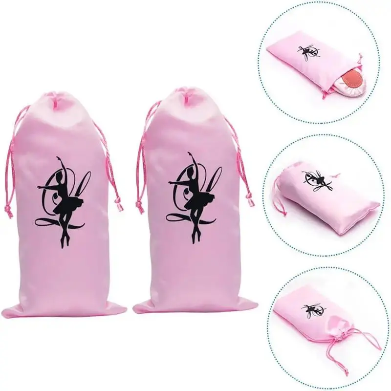Dance Shoes Storage  Bag Portable Ballet Organizer Handbag Bags Pouches Satin Ballet Shoe Hanging Multifunctional Storage Bag