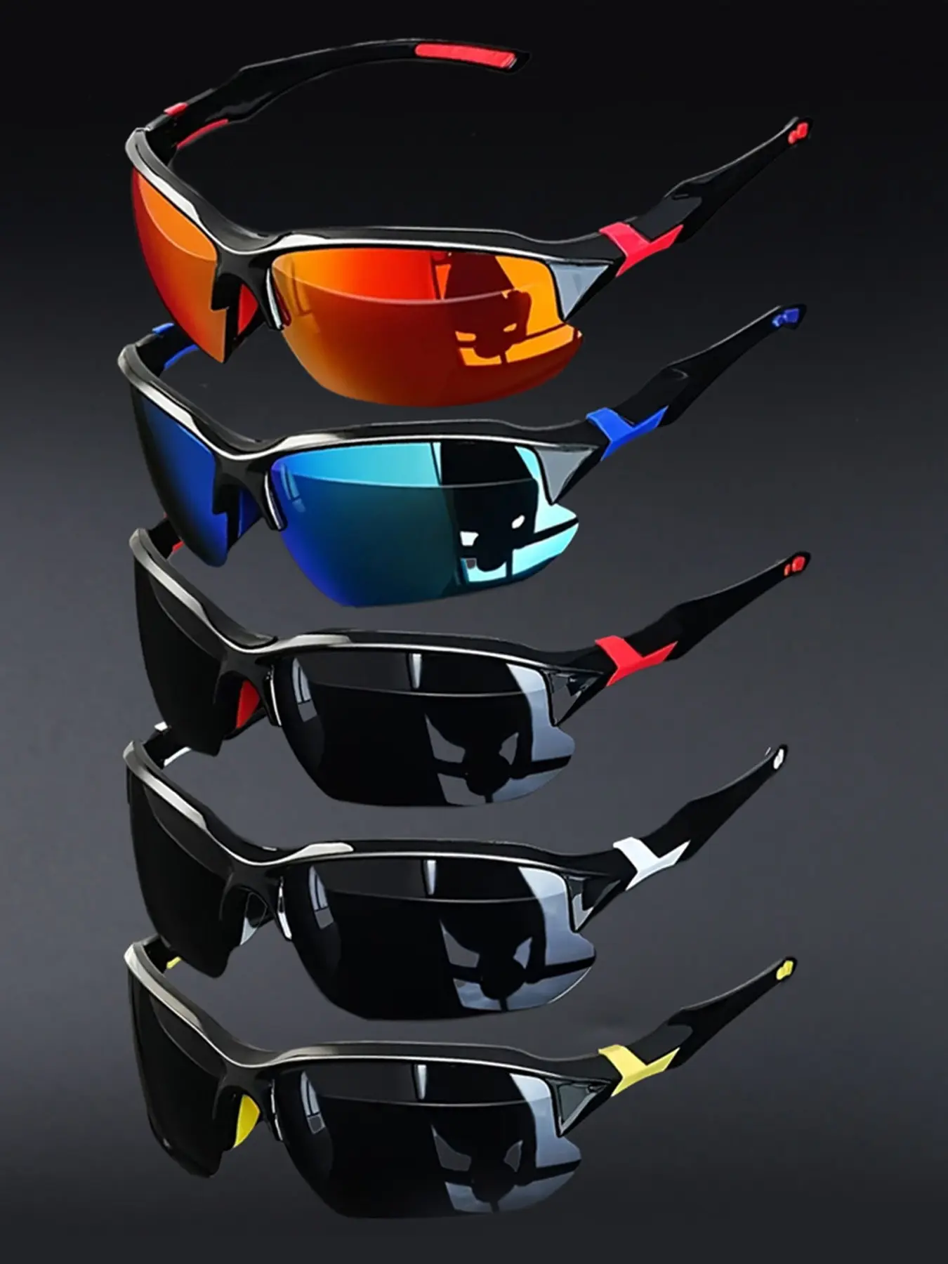 5-Pack Stylish Half-Frame Glasses for Men & Women, Perfect for Photography, Parties, Music Festivals and Concerts, Trendy Fashion Shades