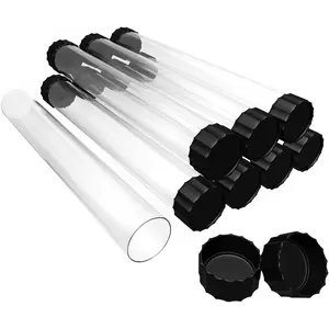 Clear Plastic Mailing Tubes, 8 Pack 1.4x15.35 Inches Poster Tubes with Caps for Blueprints, Incense Sticks, Artwork and Documents