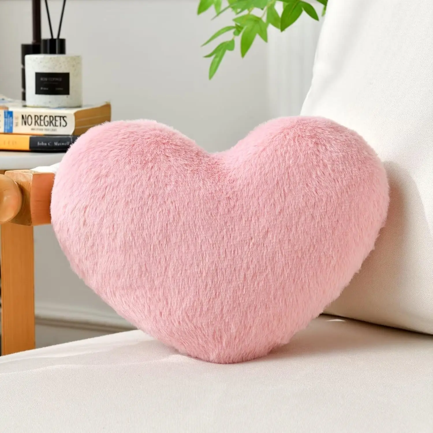 Heart Pillow  Throw Pillows Decorative Pillows for Bed Couch Cute Faux   Small Pillow for Women Valentine Anniversary Fall Halloween Christmas  Decor (Mini, 13"x10")
