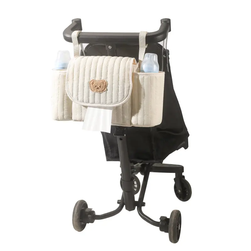 Baby Stroller Hanging Bag Universal Diaper Storage with Hooks for Nappies Bottles Changing Pad Organizer for New Moms