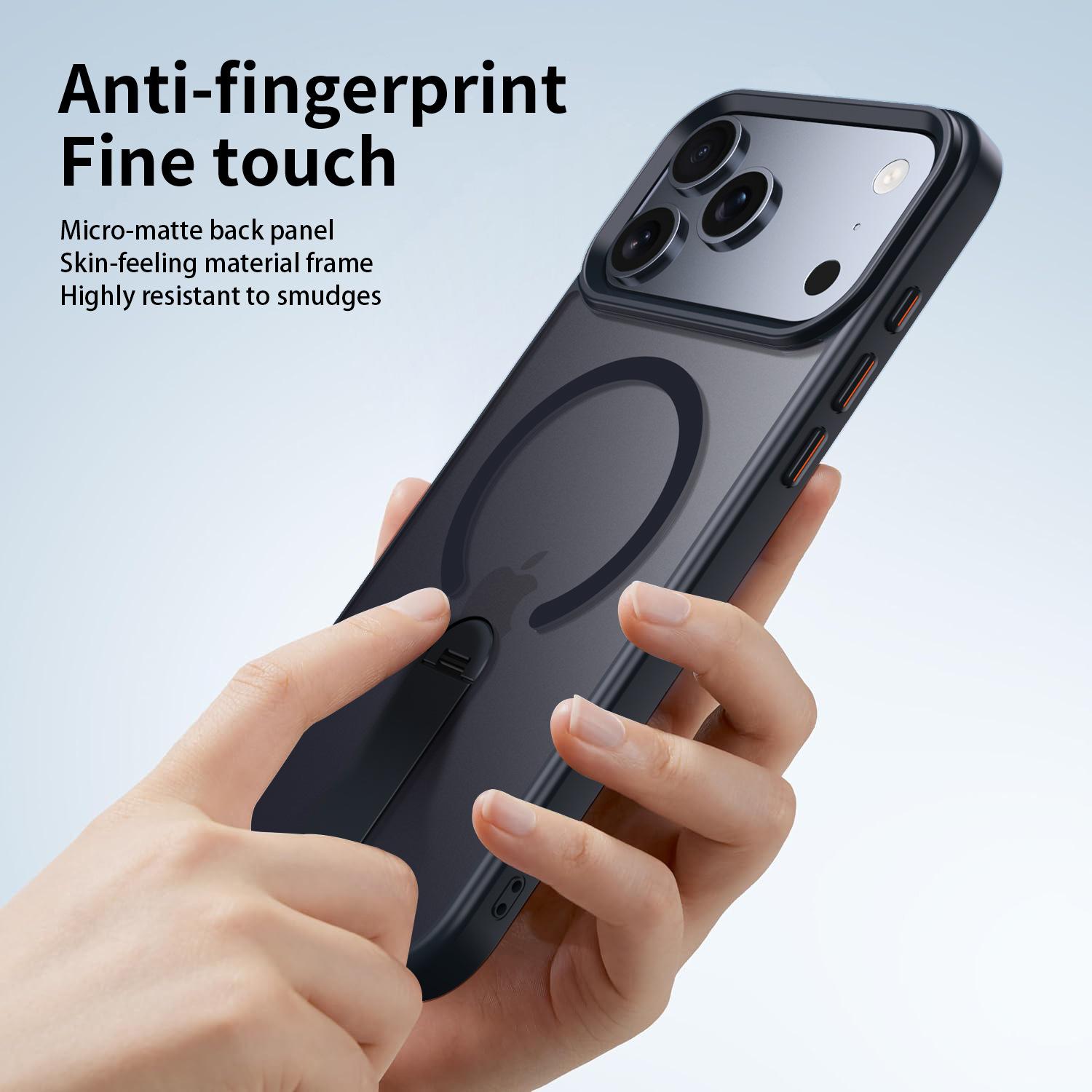 For iPhone 17 Pro Max phone case with hidden stand and magnetic wireless charging, for iPhone 16/15 protective cover