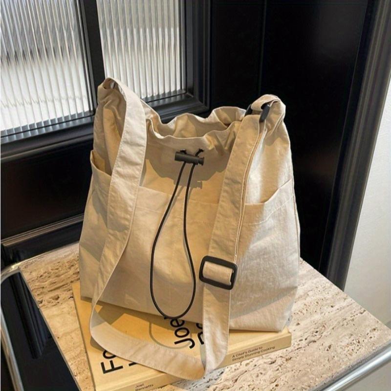 Casual fitness bag, new Korean-style casual crossbody bag, street-style simple shoulder commuter bag, bucket bag for women tote handbags luxury designer real