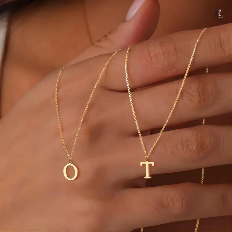 Women's Dainty Custom Letter Pendant Fashion Necklace - 26-Letter Copper Chain Jewelry, Versatile Daily Wear, Gift-Ready Costume Accessory