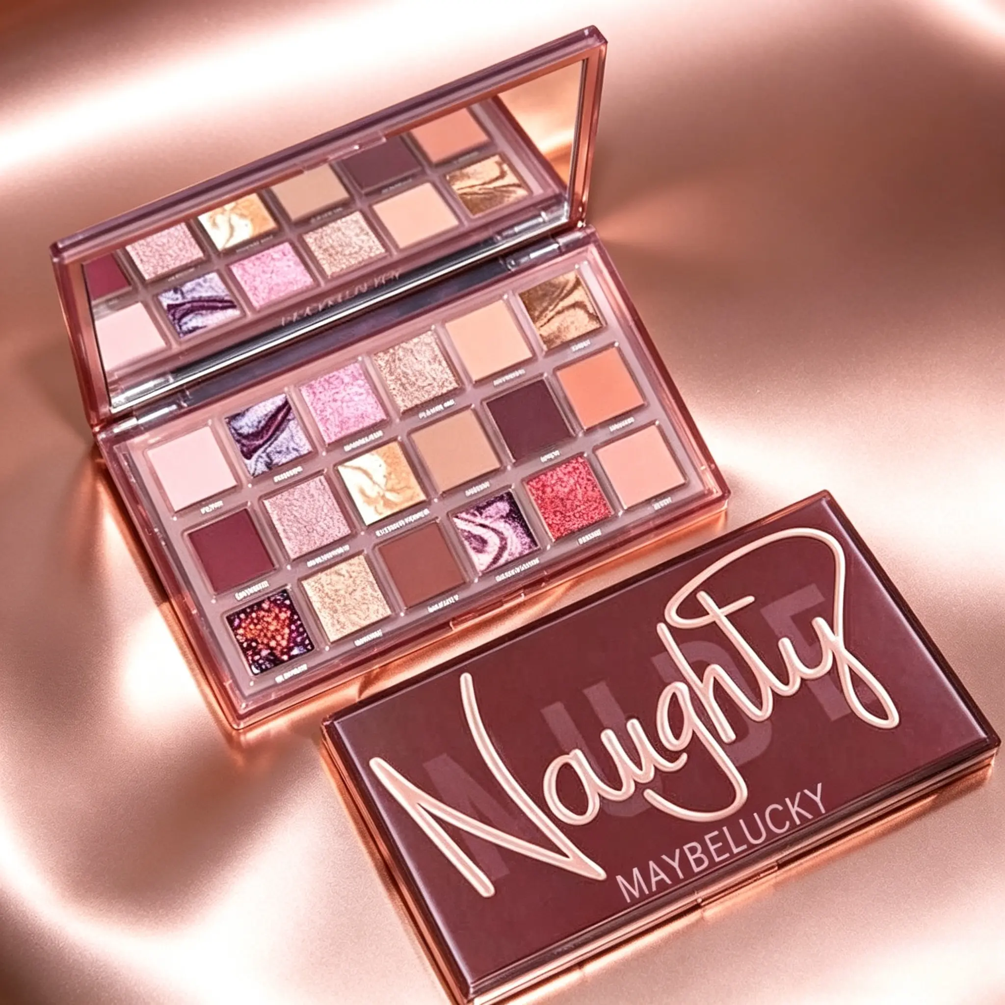 18 Color Multi-functional Shimmering Eyeshadow Palette, Sparkly Shimmer Eyeshadow, Full Warm Nude Red Shades With Matte Shimmer Highlight Marble Baked Powder, Blendable Long Lasting No Patchy, Large Palette For Starters & Professional Makeup Artists