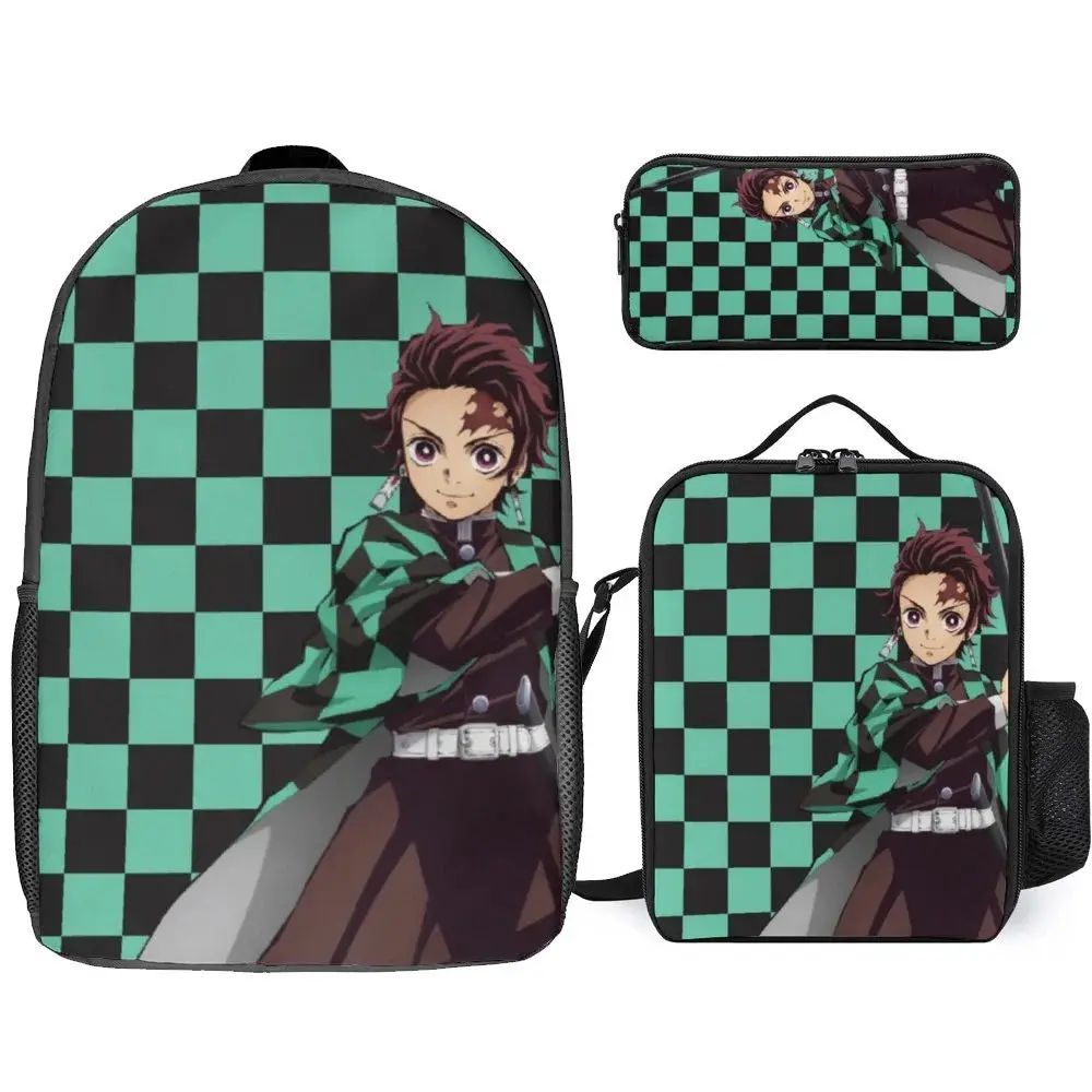 Demon Slayer Backpack 3 Piece Set Travel Daypack Combination, Back to School Gifts
