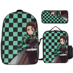 Demon Slayer Backpack 3 Piece Set Travel Daypack Combination, Back to School Gifts
