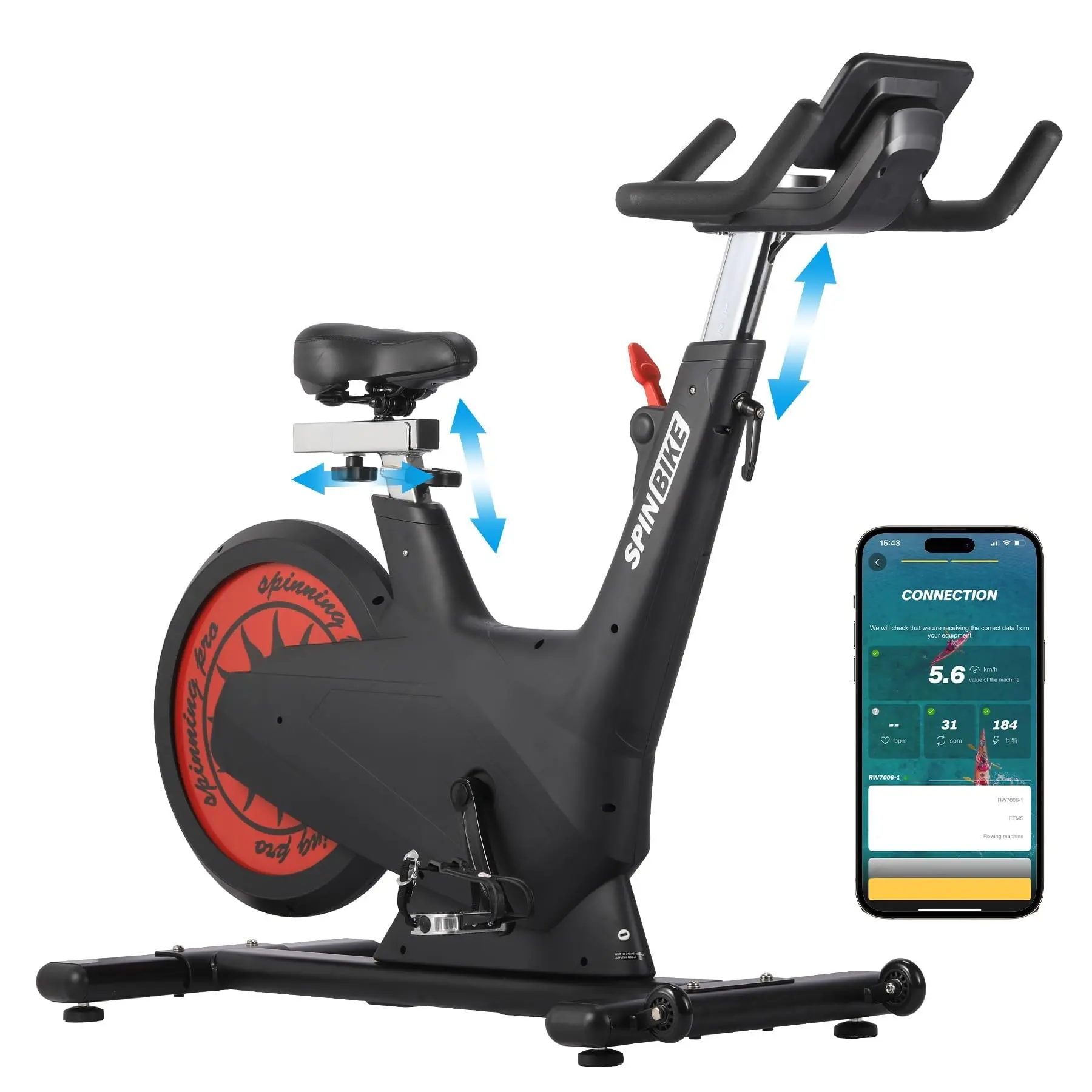 GARVEE Unisex 5-in-1 Self-Powered Cardio Exercise Bike for Home Fitness, 350 lbs Capacity, 32-Levels Customizable Magnetic Resistance, Emergency Brake, Adjustable Handlebar & Seat, Silent Belt Drive, Visual Motion Data Display