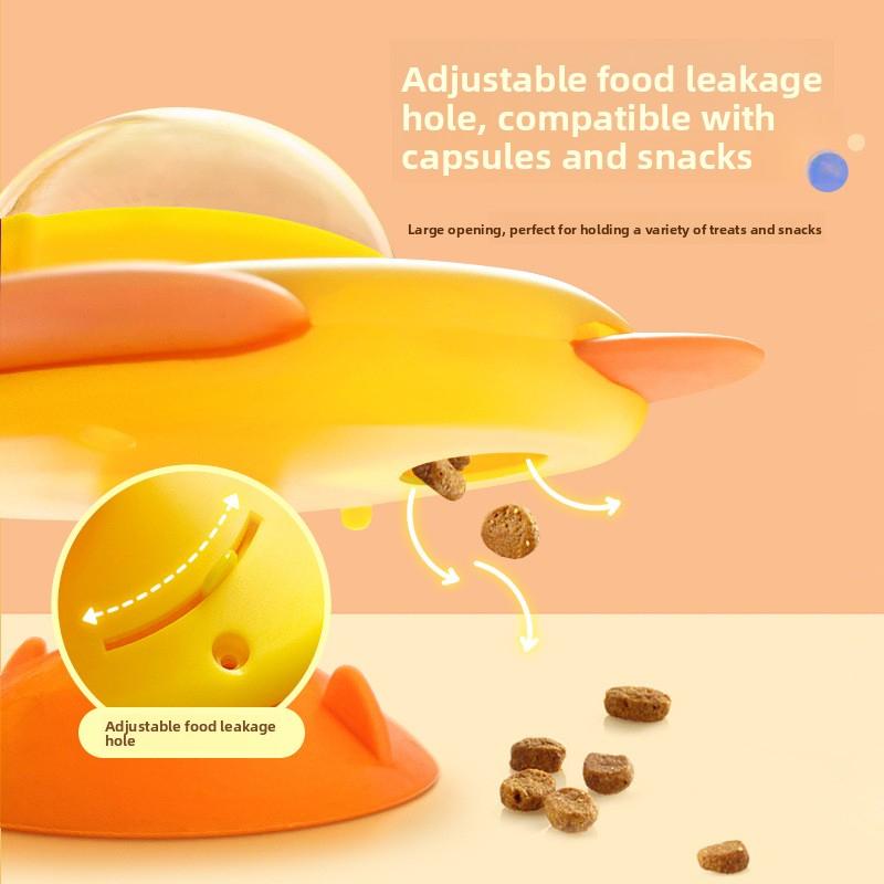 Cat Toy Pet Rotating Treat Dispenser Ball Self-Entertainment Relieve Boredom Eating and Playing Educational Cat Dog Toy Treat Dispenser New Model